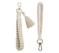 NyxSeat 2 Geflochtene Schlüsselanhänger, Schlüsselanhänger Im Boho-Stil, Kurzer Lanyard-Schlüsselanhänger, Auto-Schlüsselanhänger, Schlüsselanhänger Mit Quastenanhänger