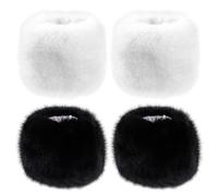 NyxSeat 2 Paar Ärmel, Flauschige Warme Handschuhe, Pelzhandschuhe, Winter-handgelenkmanschetten, Damenhandschuhe, Warme Handschlaufen, Verdickte Handgelenkschützer