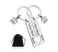 NyxSeat 2 Stück Schlüsselanhänger Und 1 Aufbewahrungstasche, Einweihungs-Schlüsselanhänger, Neue Zuhause-Schlüsselanhänger, Geeignet Für Einweihungsgeschenke Für Neue Hausbesitzer