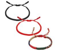 NyxSeat 3 Stück handgeflochtene Armbänder, Freundschaftsarmbänder, achtsträngige geflochtene Armbänder, modische Unisex-Flechtarmbänder, Glücksarmbänder, verstellbare Seilarmbänder