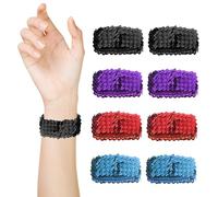 NyxSeat 8-teiliges Pailletten-Bühnenarmband-Set, vierfarbige Pailletten-Manschetten, Pailletten-Armband-Manschetten, Damen-Armband-Manschetten für Partys und Bühnenauftritte