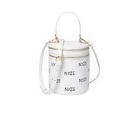 NYZE Damen Crossbody Round - 100% Vegane Umhängetasche mit Henkel Weiß