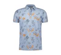 NZA 26CN124SB/L Poloshirt - Hellblau / Blumen - L