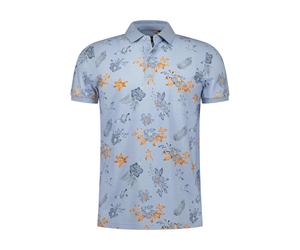 NZA 26CN124SB/L Poloshirt - Hellblau / Blumen - L