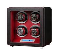 NZVCQVPU Winder Automatic Winder for 4 Watches PU Leather Watches Rotation Storage Display Box Self-Winding Mechanical Dustproof Case with LCD Touch Screen Display Quiet Motor (Color :
