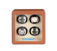 NZVCQVPU Winder Automatic Winder for 4 Watches PU Leather Watches Rotation Storage Display Box Self-Winding Mechanical Dustproof Case with LCD Touch Screen Display Quiet Motor (Color :