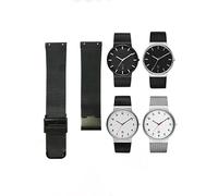 NZZXTO Ersatz-Uhrenarmband für Skagen Unisex-Uhr mit Schraube, schmales Armband, 22 mm - 20 mm (22 mm, schwarz)