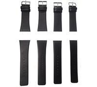 NZZXTO Replacement Leather Watch Band for Skagen Unisex Watches with Screw （18mm Black