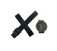 NZZXTO Replacement watch strap for Bering steel band size 14mm slide-in straight 155 series（14mm black）