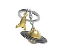 O meta[l]morphose METALMORPHOSE MTM10A Heliumballon Schlüsselanhänger Gold Buchstabe A mit Silber Ballon Charm, Schwarz, Gold, one size, Planet