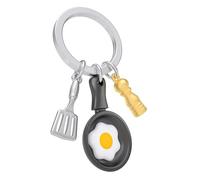 O meta[l]morphose METALMORPHOSE - Schlüsselanhänger Brunch und Spiegelei - Gastromonie - Geschenk für Küche und Küchenliebhaber - Geschenk für Damen und Herren, grau, one size