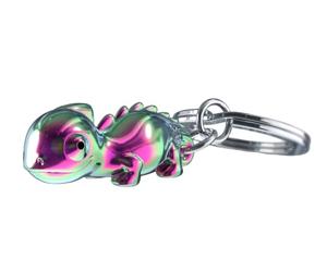O meta[l]morphose METALMORPHOSE - Schlüsselanhänger Chamäleon - MTM131-03, Grün, Violett, 8,4x3,5x1,5, Einzigartig