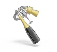 O meta[l]morphose METALMORPHOSE - Schlüsselanhänger Champagnerflasche mit Charms Pokal und Champagnerverschluss - originelles Geschenk für Damen und Herren, mehrfarbig, one size