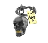 O meta[l]morphose METALMORPHOSE - Schlüsselanhänger Totenkopf und Pik-Ass-Karte - MTM137-01, Schwarz, Gold, Einheitsgröße, Schwarz, Gold, one size, Einzigartig