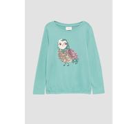 O-Shape-Langarmshirt mit Glitzer und Pailletten 116/122 türkis 2152337.6135.116_122