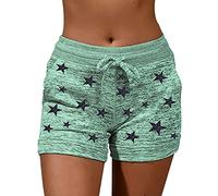 OADOBKICE Kurze Hose Damen Sommer Hose Damen Elegant High Waist Hose Damen Karo Hose Biker Shorts Damen Damen Kurze Strand Wassersport Boardshorts Schnell Trocknendes Shorts Mit Tasche Fünf Grün M
