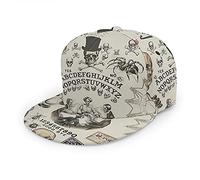 Oaieltj Unisex Baseball Cap Damen Herren Einstellbare Snapback Flat Bill Brim Baseball Cap Cool Hip Hop Hat, Ouija Brett mit Totenköpfen, One size