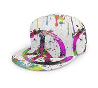 Oaieltj Unisex Baseball Cap Damen Herren Einstellbare Snapback Flat Bill Brim Baseball Cap Cool Hip Hop Hat, Buntes Peace-Symbol, Gemälde, Kunst., One size