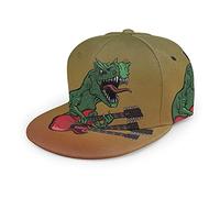 Oaieltj Unisex Baseball Cap Erwachsene Teens Adjustable Snapback Flat Brim Baseball Cap Cool Hip Hop Hat, Dinosaurs E-Gitarre, One size
