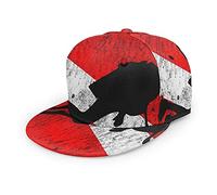 Oaieltj Unisex Baseball Cap Erwachsene Teens Adjustable Snapback Flat Brim Baseball Cap Cool Hip Hop Hat, Taucher auf Tauchfahne Tauchgeschenke, One size