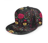 Oaieltj Unisex Baseball Cap Herren Damen Einstellbare Snapback Trucker Hat Mode Hip-Hop Baseball Cap, Day of the Dead Kitty Cat Sugar Skull, One size