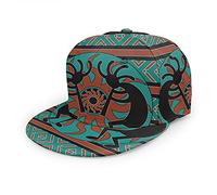 Oaieltj Unisex Baseball Cap Herren Damen Einstellbare Snapback Trucker Hat Mode Hip-Hop Baseball Cap, Kokopelli Southwest African American Indian Flute, One size