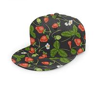 Oaieltj Unisex Baseball Cap Herren Damen Einstellbare Snapback Trucker Hat Mode Hip-Hop Baseball Cap, Rote Erdbeere, One size
