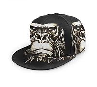 Oaieltj Unisex Baseball Cap Herren Damen Einstellbare Snapback Trucker Hat Mode Hip-Hop Baseball Cap, Cool Gorilla Affe schwarz, One size