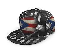 Oaieltj Unisex Baseball Cap Herren Damen Einstellbare Snapback Trucker Hat Mode Hip-Hop Baseball Cap, Amerikanische Flagge Puerto Rico, zum Ausziehen, Schwarz, One size