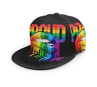 Oaieltj Unisex Baseball Cap Herren Damen Einstellbare Snapback Trucker Hat Mode Hip-Hop Baseball Cap, Lgbt Pride Lippen schwarz, One size