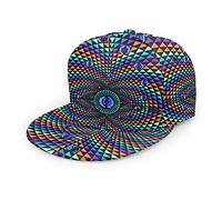 Oaieltj Unisex Baseball Cap Herren Damen Einstellbare Snapback Trucker Hat Mode Hip-Hop Baseball Cap, Buntes psychedelisches Kaleidoskop-Muster, One size