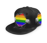 Oaieltj Unisex Baseball Cap Herren Damen Einstellbare Snapback Trucker Hat Mode Hip-Hop Baseball Cap, Gay Pride Rainbow Lgbt Pull Apart Schwarz, One size