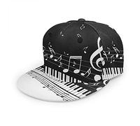 Oaieltj Unisex Baseball Cap Herren Damen Einstellbare Snapback Trucker Hat Mode Hip-Hop Baseball Cap, Klaviertasten mit Musiknoten, One size
