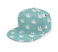 Oaieltj Unisex Baseballkappe Damen Herren Junge Mädchen Mode verstellbar 3D gedruckt Flat Bill Baseball Cap, Cool Diamond Weed Mintgrün, One size