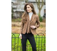 Oak Brown 2-teiliges Set aus Tweed-Blazer und Weste für Damen im Fischgrätenmuster EU 48 / UK 20