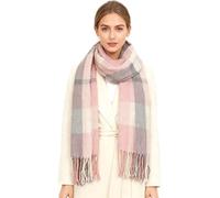 Oak & Tea Damen Schals Winter Warm Tartan Schals Kaschmir Gefühl Wraps, Schal Geschenke für Frauen (Rosa)