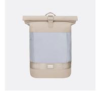 OAK25 Rolltop Rucksack Damen & Herren Beige - Commute L - Reflektierender Fahrradrucksack - Hohe Sichtbarkeit & Sicherheit - Fahrrad Daypack mit Laptop Fach - Wasserabweisend