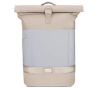 OAK25 Rolltop Rucksack Damen & Herren Beige - Commute M - Reflektierender Fahrradrucksack - Hohe Sichtbarkeit & Sicherheit - Fahrrad Daypack mit Laptop Fach - Wasserabweisend