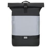 OAK25 Rolltop Rucksack Damen & Herren Schwarz - Commute M - Reflektierender Fahrradrucksack - Hohe Sichtbarkeit & Sicherheit - Fahrrad Daypack mit Laptop Fach - Wasserabweisend