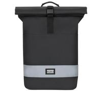 OAK25 Rucksack Damen & Herren Schwarz - Every Day Rolltop - Reflektierender Fahrradrucksack - Hohe Sichtbarkeit & Sicherheit - Fahrrad Daypack mit Laptop Fach - Wasserabweisend