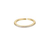OAKKY Minimalist Rainbow Pave Gold Stacking Open Ring Style 5