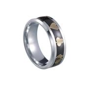 OAKKY Street Style Poker Symbol Ring für Herren und Damen Pik Herz Design Edelstahl Gold Minimalistisch Kühner Grafischer Statement Schmuck Größe 68 (21.6)