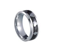 OAKKY Street Style Poker Symbol Ring für Herren und Damen Pik Herz Design Edelstahl Silber Minimalistisch Kühner Grafischer Statement Schmuck Größe 65 (20.7)