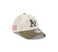 Oakland Athletics 2025 MLB Armed Forces New Era 39THIRTY Flex Cap Beige - S/M