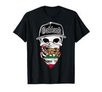 Oakland California Biker Skull Bandana T-Shirt schwarz weiß T-Shirt