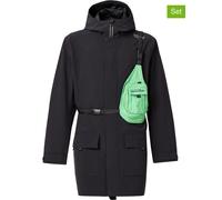 Oakley 2tlg. Set: Parka und Schultertasche "3L Modular" in Schwarz - Größe L | Herren Outdoorjacken