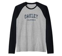 Oakley California CA Vintage-Sportdesign im College-Stil, marineblau Raglan