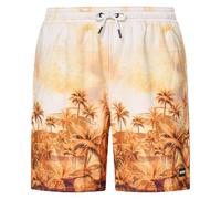 Oakley Herren Canary Palms Recycled 18" Beachshort Boardshorts, Palmendruck Grenache, L