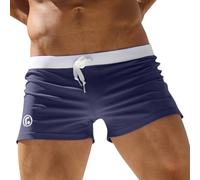 Oanviso Badeshorts für Herren&Jugendliche Klassisch Einfarbige Badehosen mit Reißverschlusstasche Eng Komfortable Tunnelzug Schwimmhose Schnelltrocknend Swimwear Training Badepants B Marineblau M