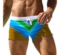 Oanviso Badeshorts für Herren&Jugendliche Klassisch Einfarbige Badehosen mit Reißverschlusstasche Eng Komfortable Tunnelzug Schwimmhose Schnelltrocknend Swimwear Training Badepants E01 XL